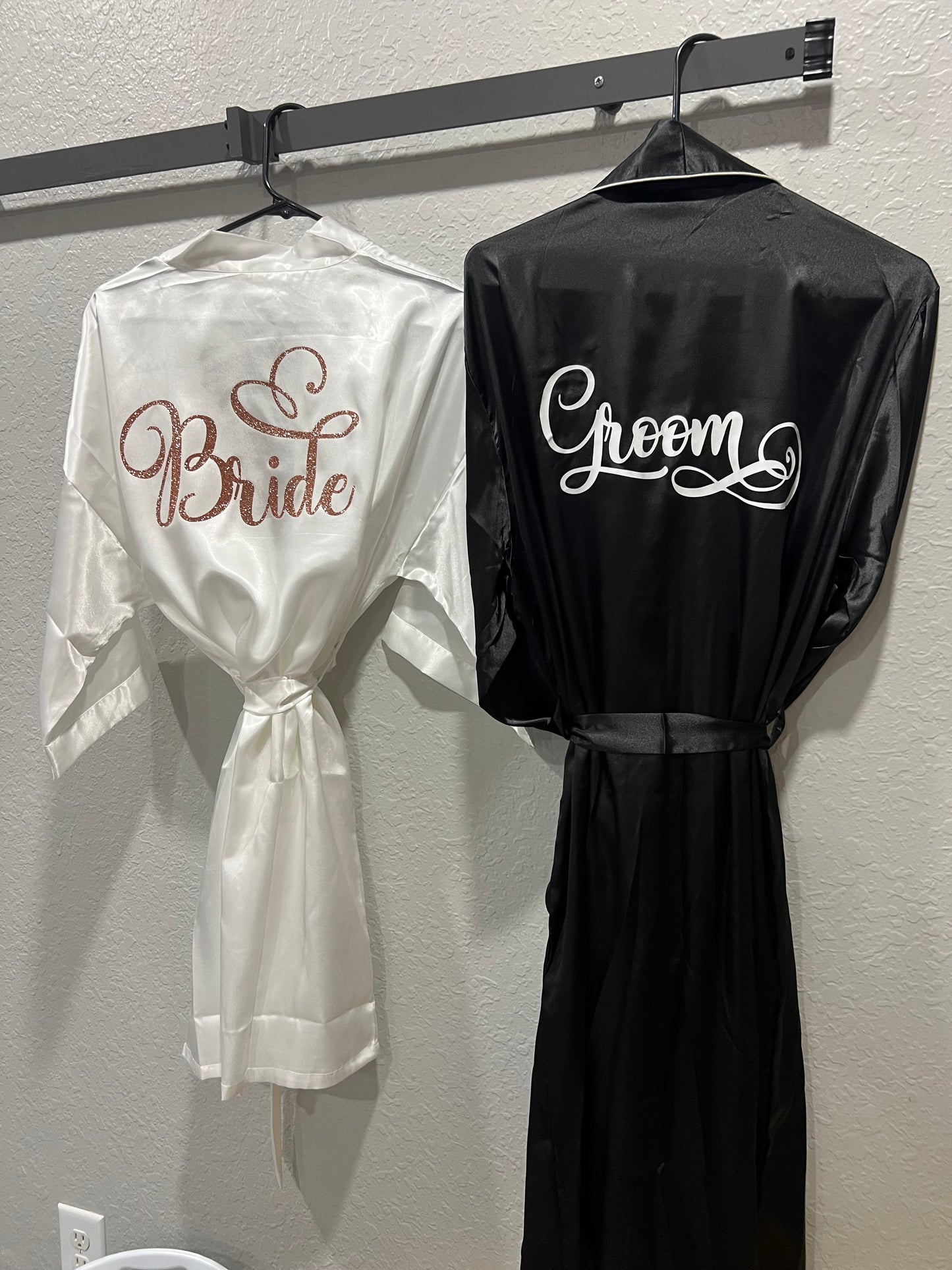 Custom silk robes (bride & groom)