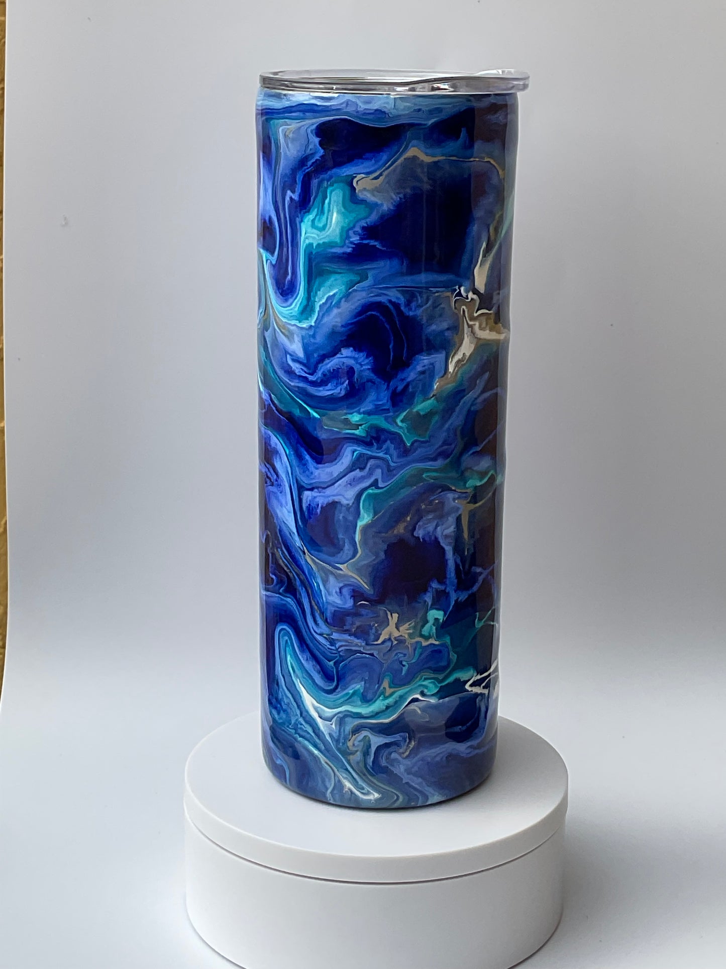 20oz Electric blue Milky Way tumbler