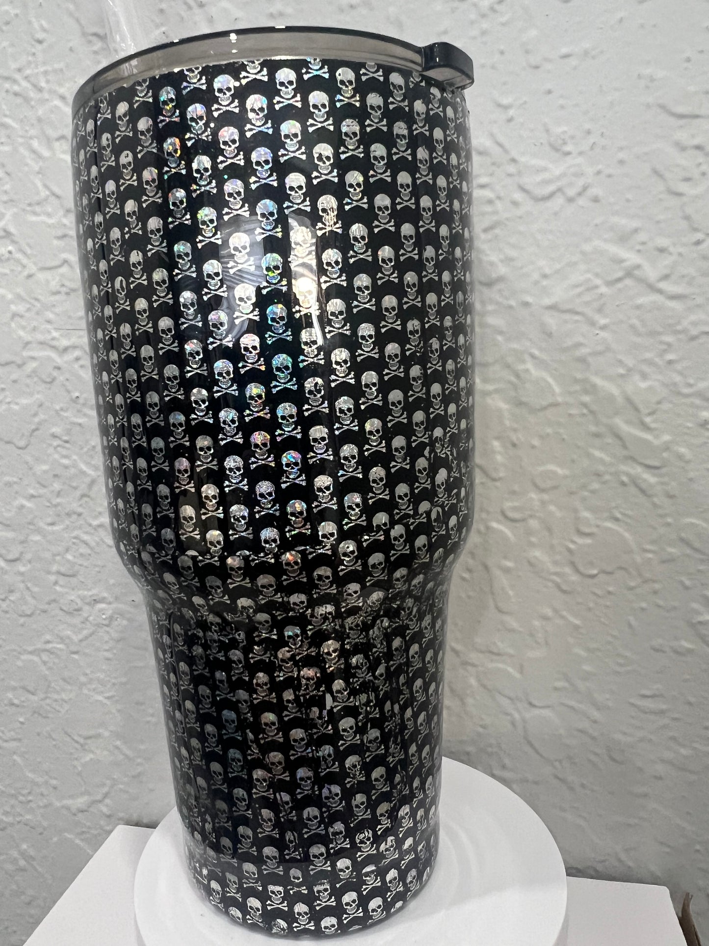 30oz Skull foil distressed tumbler