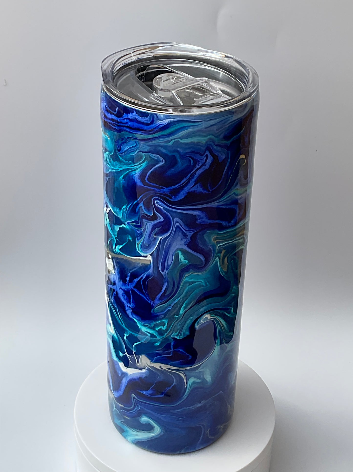 20oz Electric blue Milky Way tumbler