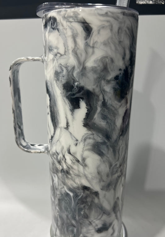 20oz Marble tumbler with handle