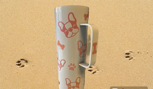 Frenchie 20oz tumbler w/Handle