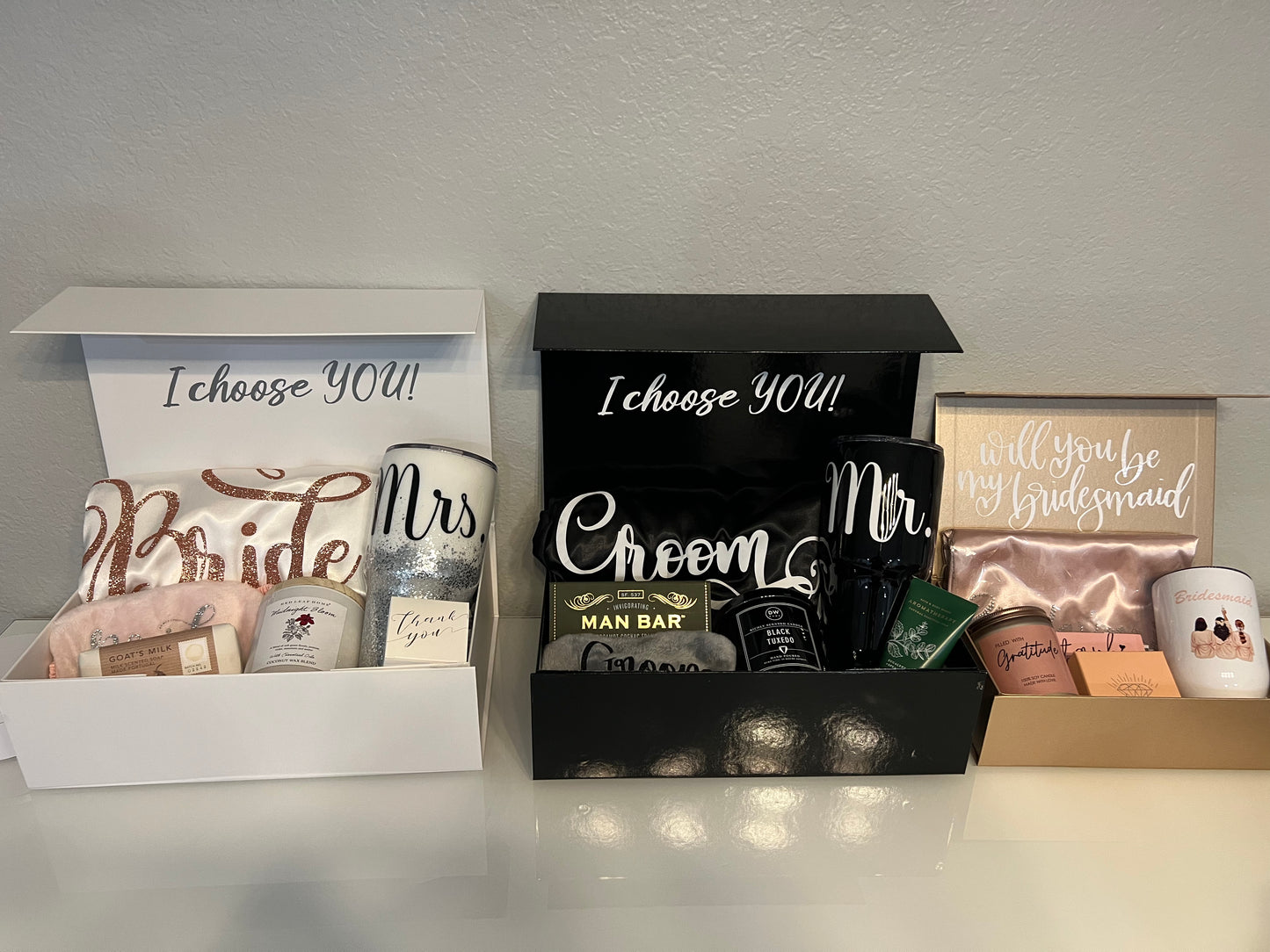 Bride/Groom/Bridesmaids custom boxes