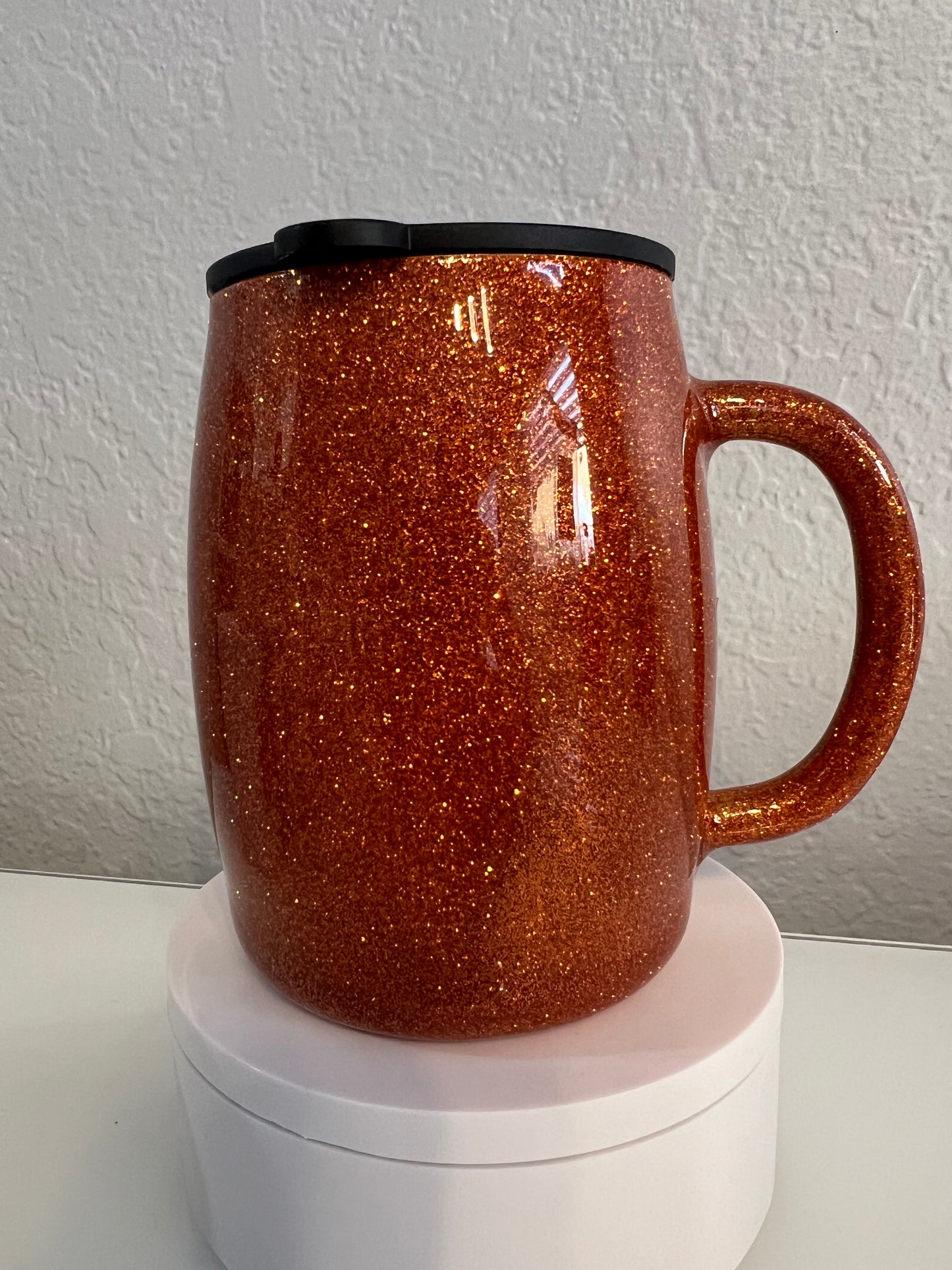 Glittered pumpkin coffee mug