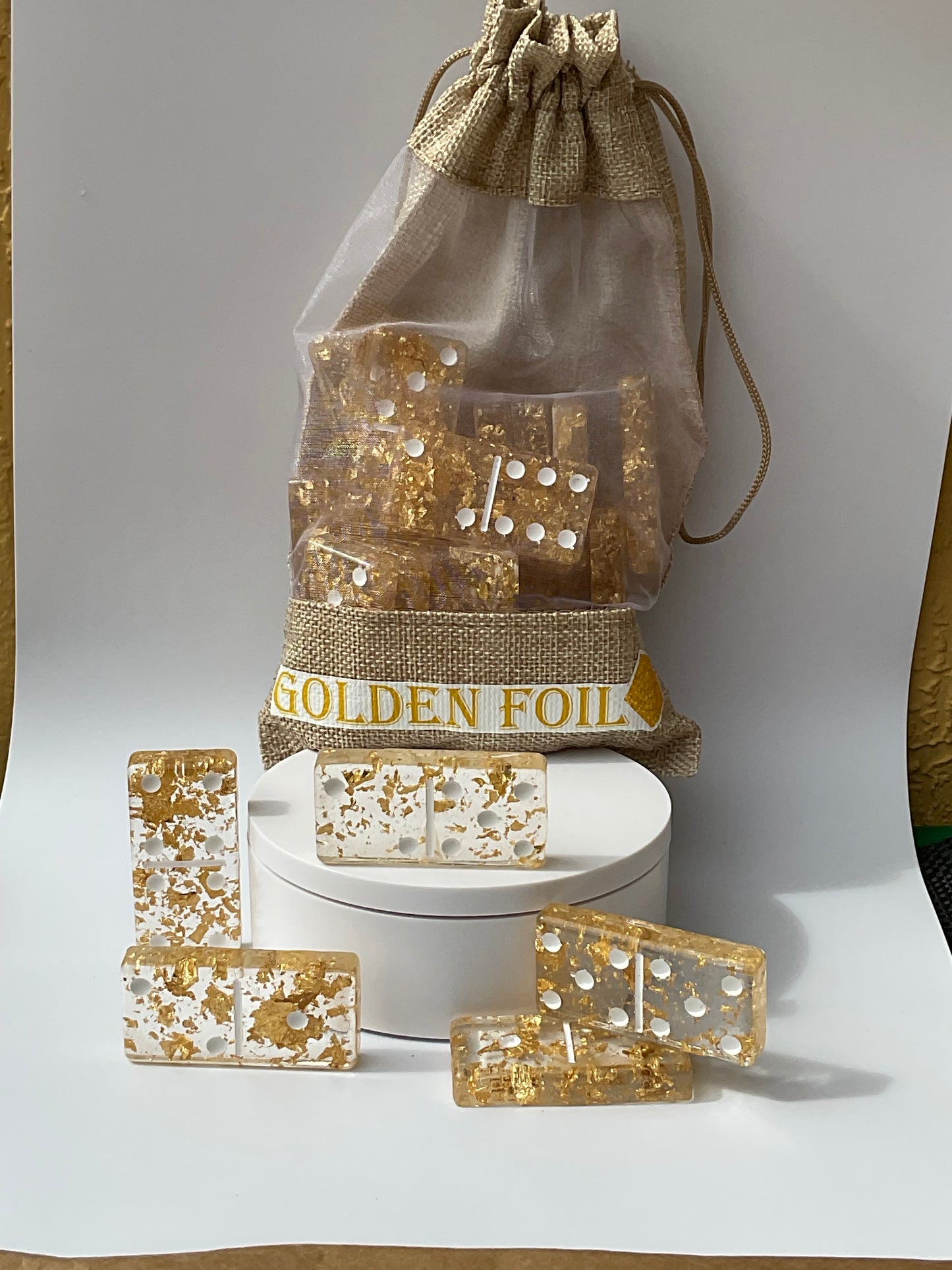 Golden foil dominoes set (Decor)