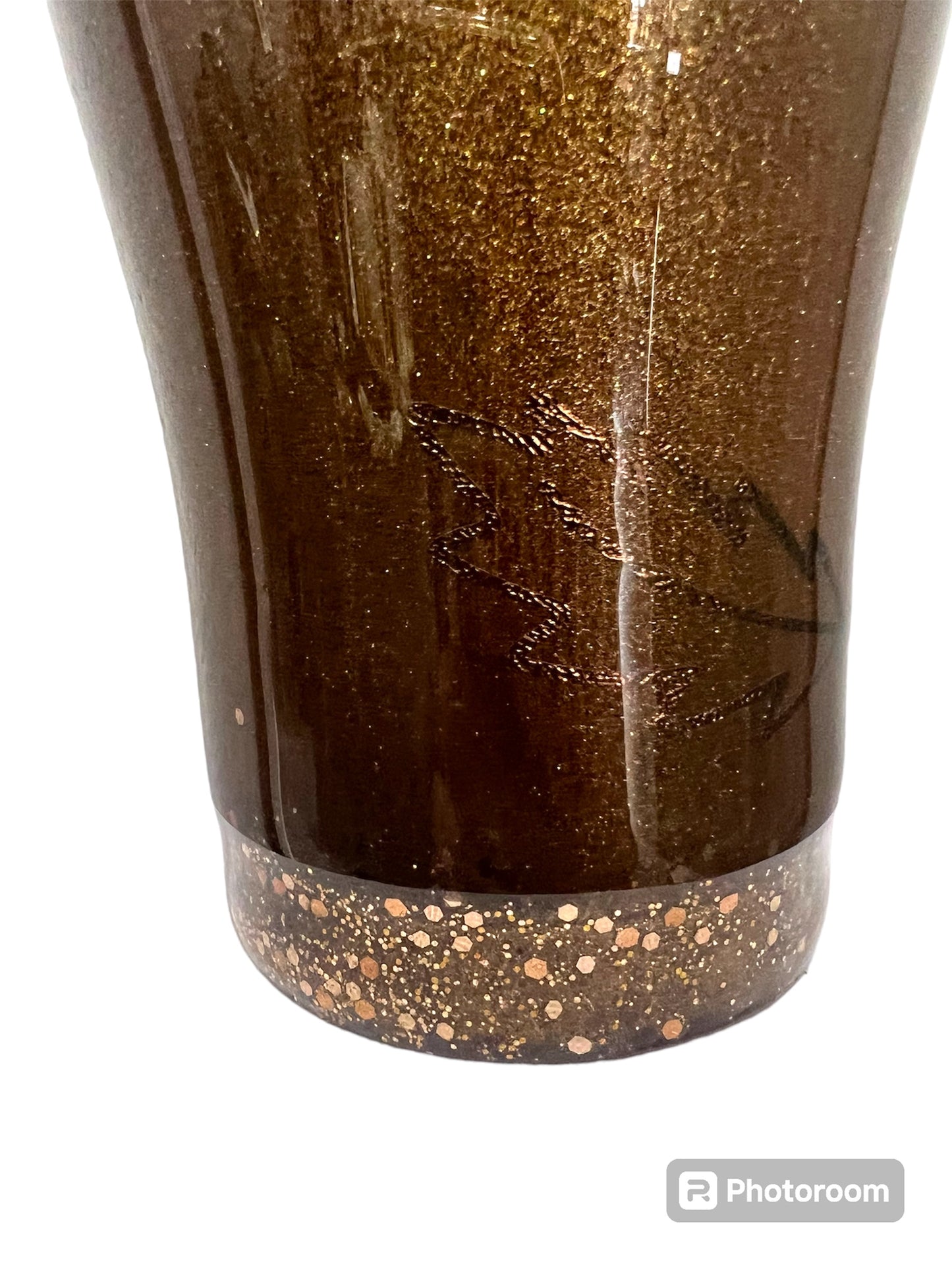 30oz curve Dark brown fall tumbler-Give thanks in all things