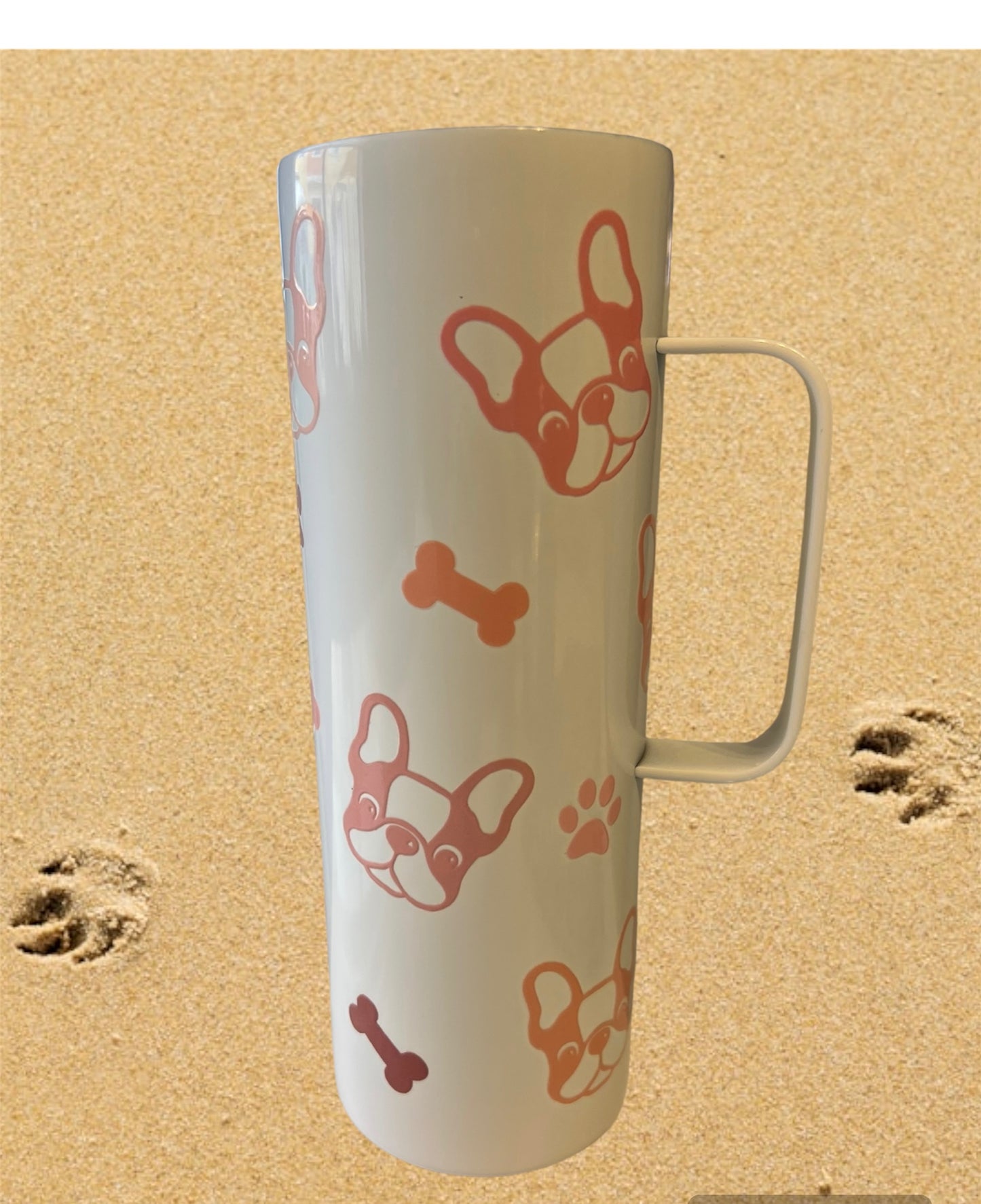 Frenchie 20oz tumbler w/Handle