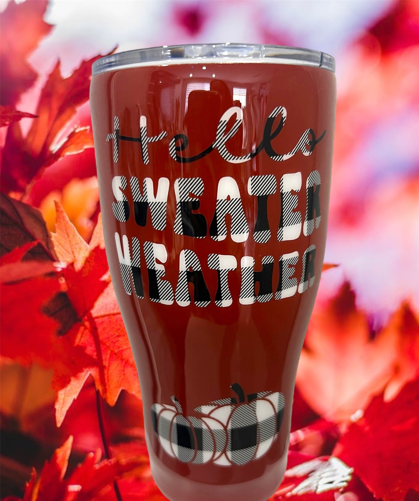 30oz curve- Red fall themed tumbler