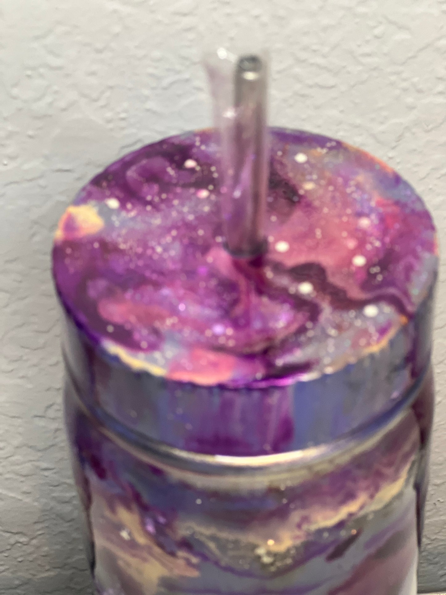 Mason jar-Purple & Gold